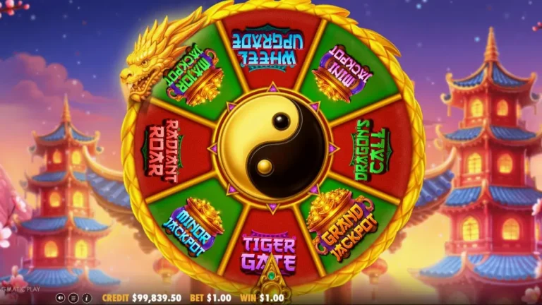 Tampilan visual slot Dragon Tiger Fortunes dengan nuansa oriental yang kental