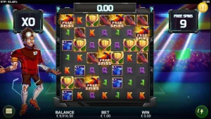Tampilan visual slot Cluster Cup dengan tema stadion sepak bola