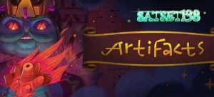 Tampilan visual slot Artifacts dengan tema petualangan arkeologi