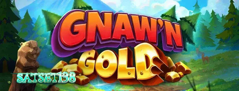 Tampilan visual slot Gnaw’n Gold dengan tema alam dan berang-berang.
